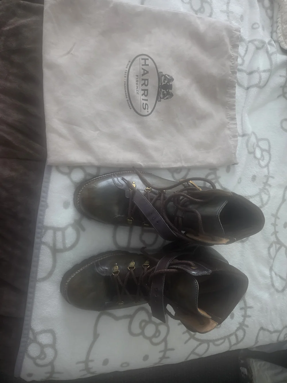 Calzoleria Harris Dark Brown Leather Ankle Boots with Gold Hardware